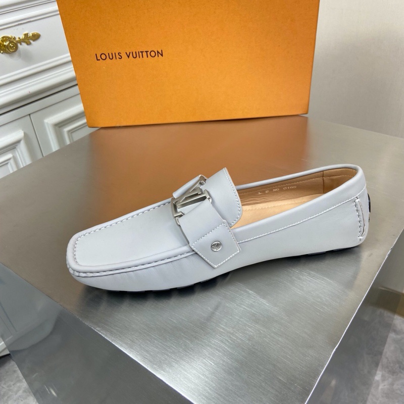 1A4P0X LV MONTE CARLO 便鞋 小牛皮平紋豆豆鞋 樂福鞋 白色