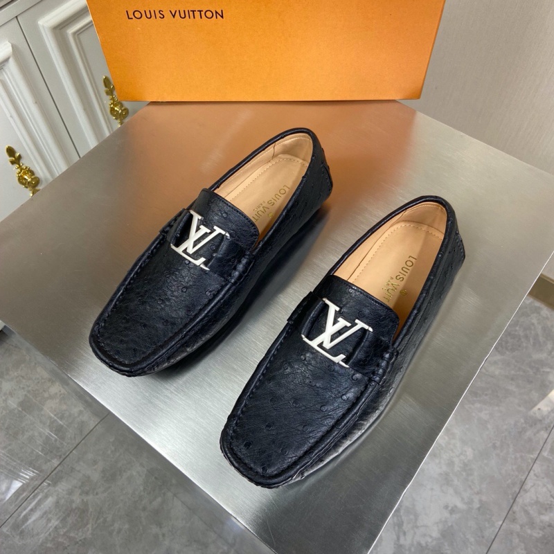 1A4P0X LV MONTE CARLO 便鞋 鴕鳥皮豆豆鞋 樂福鞋 黑色