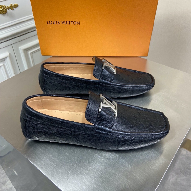 1A4P0X LV MONTE CARLO 便鞋 鴕鳥皮豆豆鞋 樂福鞋 黑色