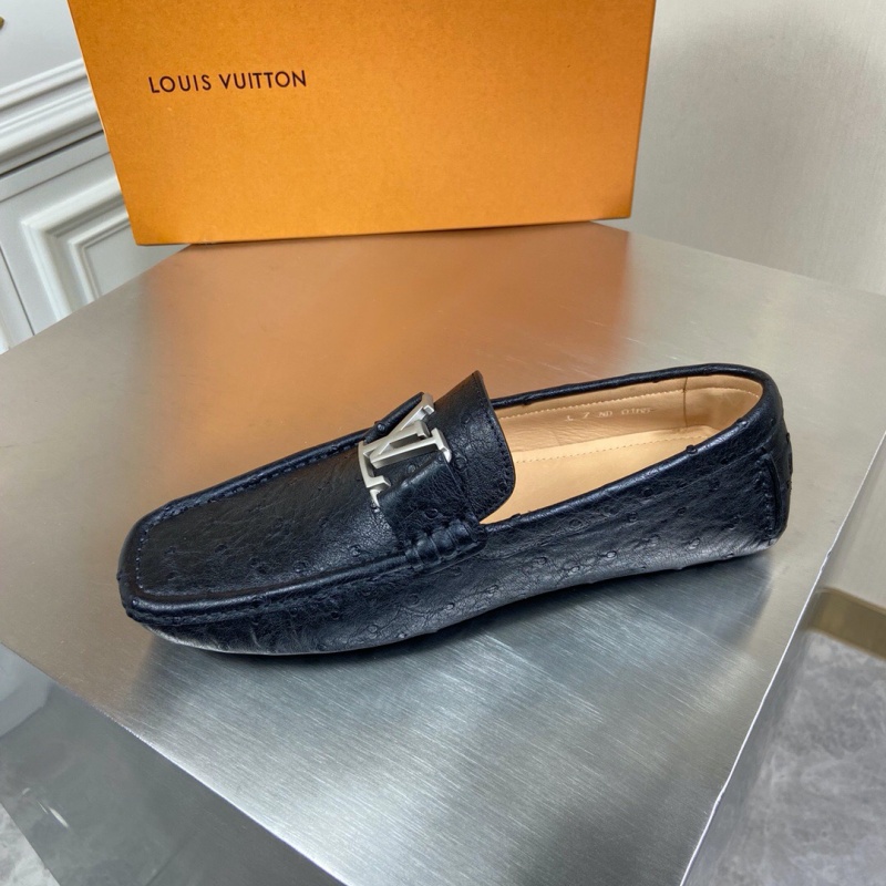 1A4P0X LV MONTE CARLO 便鞋 鴕鳥皮豆豆鞋 樂福鞋 黑色