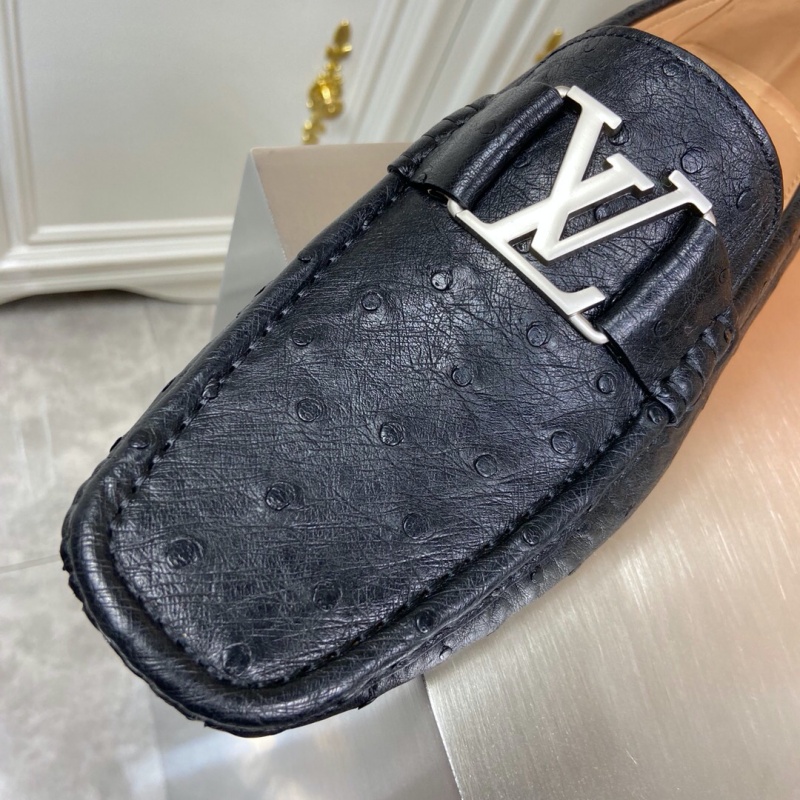 1A4P0X LV MONTE CARLO 便鞋 鴕鳥皮豆豆鞋 樂福鞋 黑色