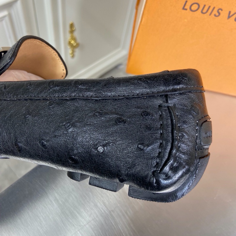 1A4P0X LV MONTE CARLO 便鞋 鴕鳥皮豆豆鞋 樂福鞋 黑色
