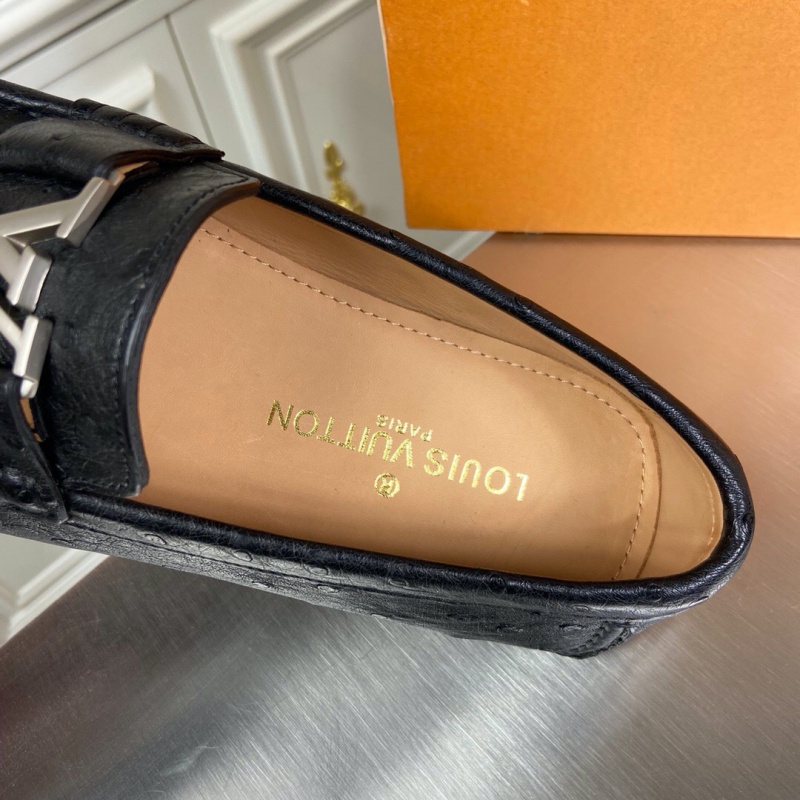 1A4P0X LV MONTE CARLO 便鞋 鴕鳥皮豆豆鞋 樂福鞋 黑色