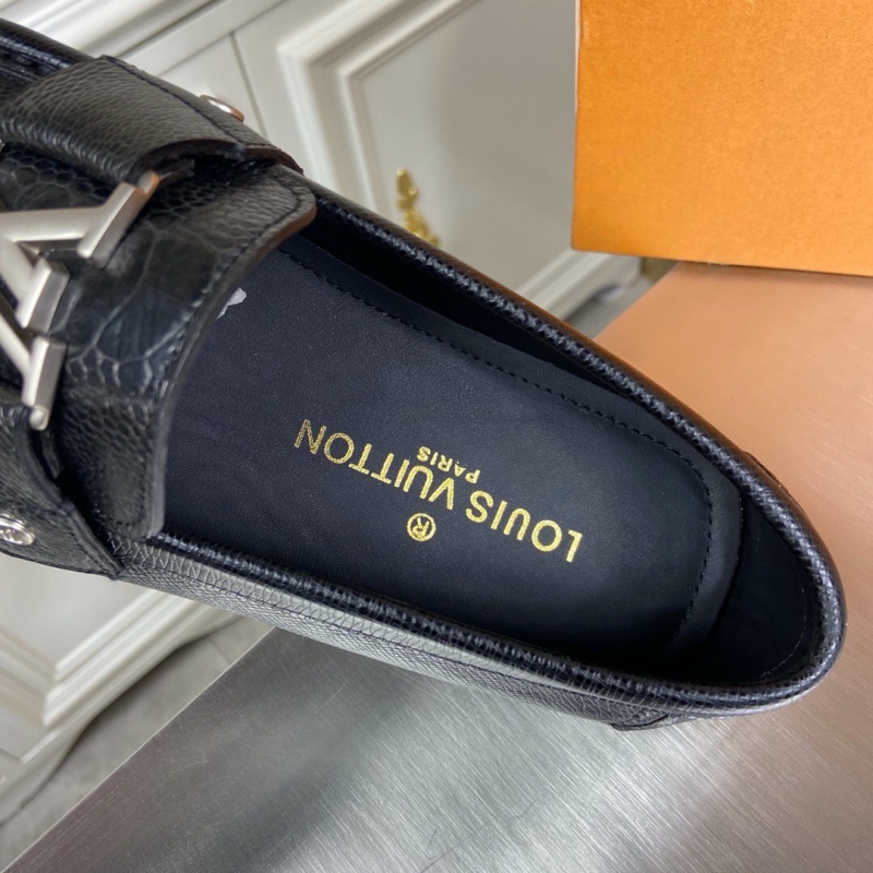 1A4P0X LV MONTE CARLO 便鞋 鱷魚皮豆豆鞋 樂福鞋 黑色