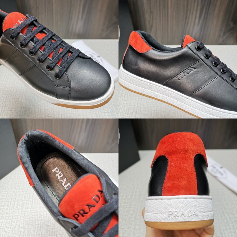 4E3544 Prada2020新款男鞋 Prada皮革運動鞋 普拉達休閑板鞋 黑色