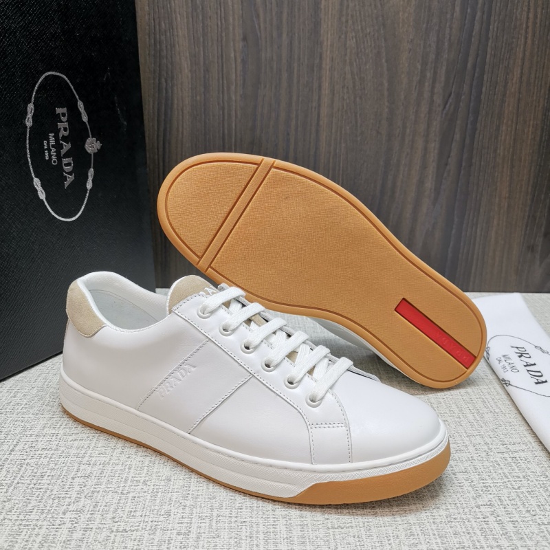 4E3544 Prada2020新款男鞋 Prada皮革運(yùn)動(dòng)鞋 普拉達(dá)小白鞋 休閑板鞋