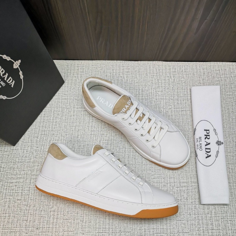 4E3544 Prada2020新款男鞋 Prada皮革運(yùn)動(dòng)鞋 普拉達(dá)小白鞋 休閑板鞋