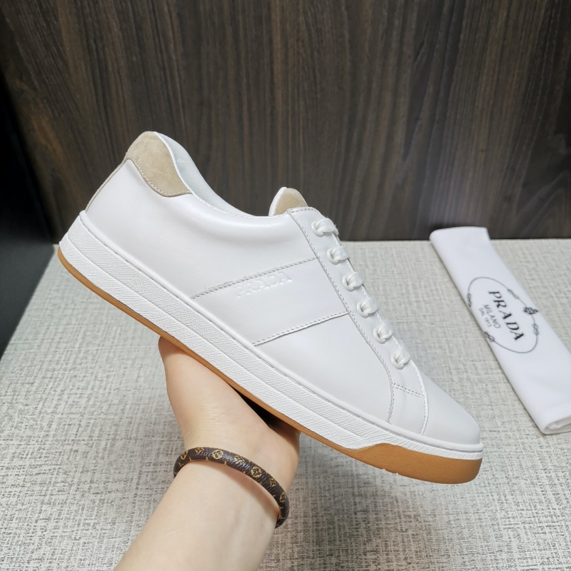 4E3544 Prada2020新款男鞋 Prada皮革運(yùn)動(dòng)鞋 普拉達(dá)小白鞋 休閑板鞋