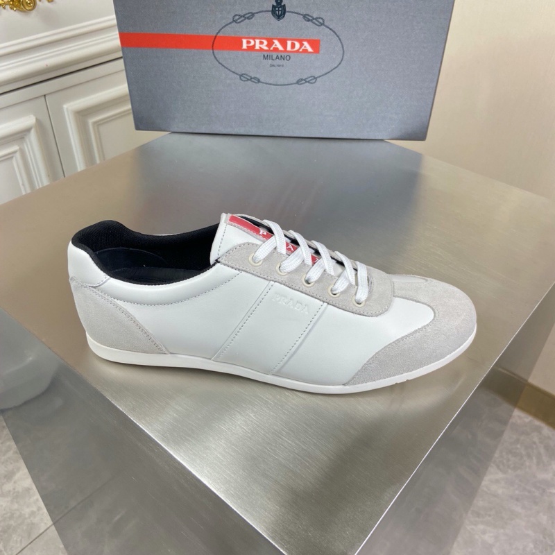 4E3463 Prada皮革和織物運(yùn)動(dòng)鞋 普拉達(dá)2020新款休閑運(yùn)動(dòng)鞋 白色