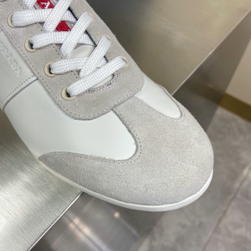 4E3463 Prada皮革和織物運(yùn)動(dòng)鞋 普拉達(dá)2020新款休閑運(yùn)動(dòng)鞋 白色