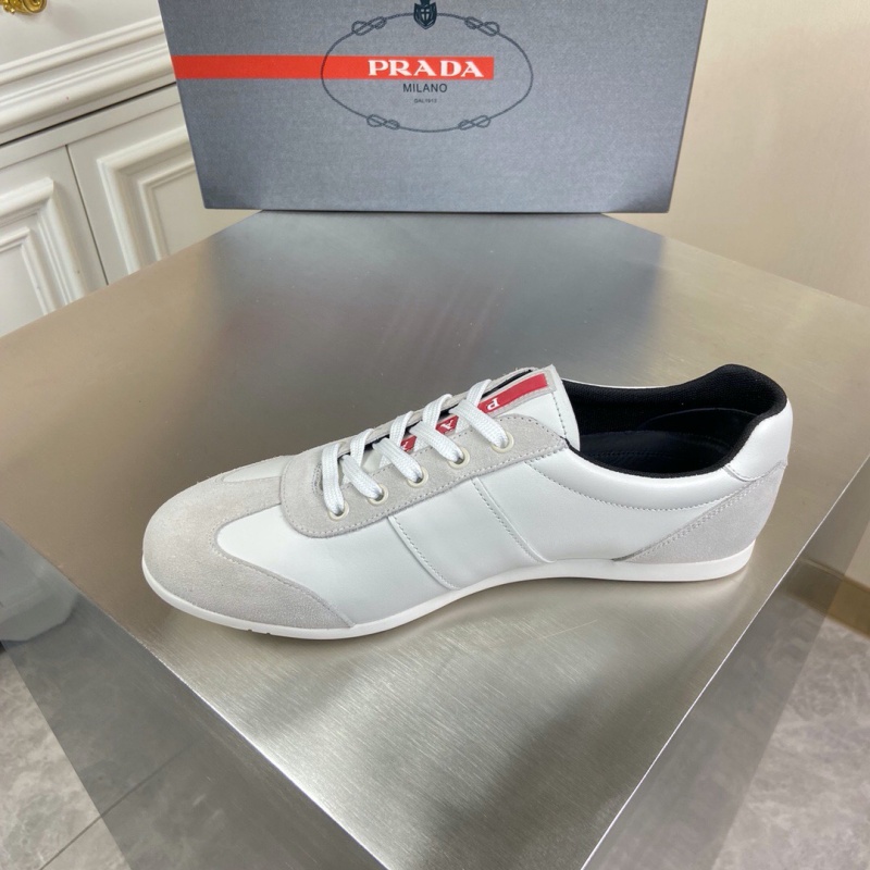 4E3463 Prada皮革和織物運(yùn)動(dòng)鞋 普拉達(dá)2020新款休閑運(yùn)動(dòng)鞋 白色