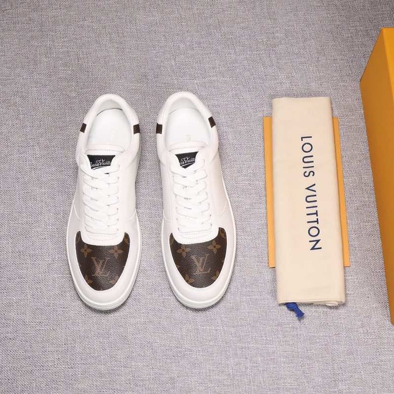 1A3MI2 LV Rivoli 運動鞋 平紋小牛皮配Monogram帆布男鞋 白色