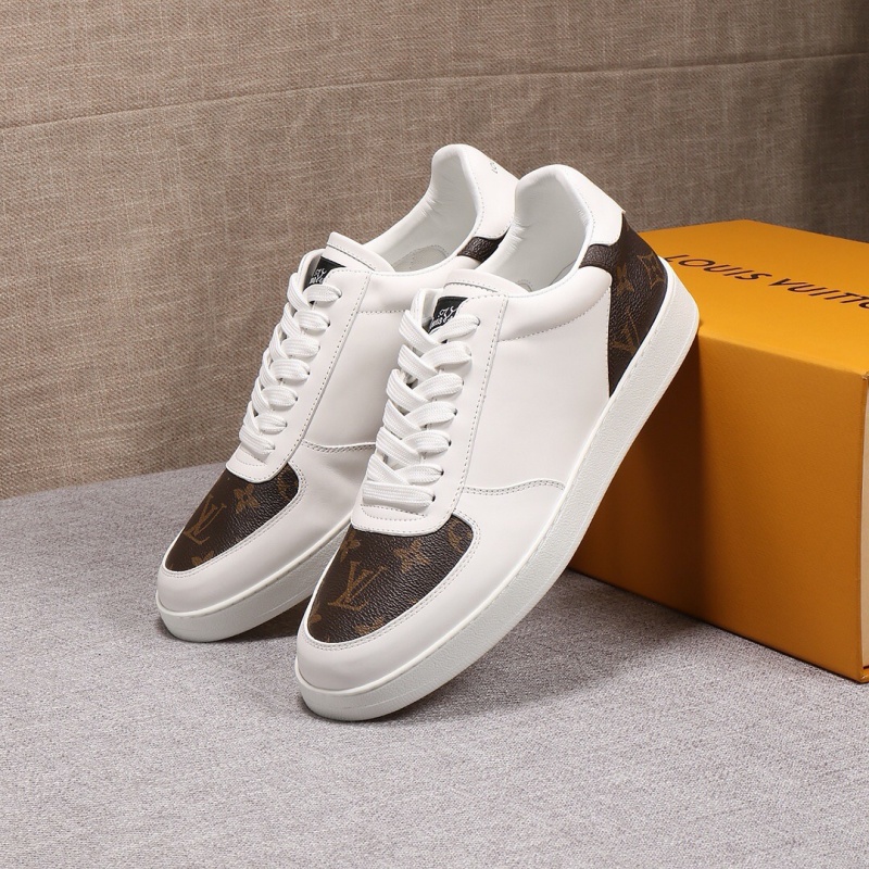 1A3MI2 LV Rivoli 運動鞋 平紋小牛皮配Monogram帆布男鞋 白色