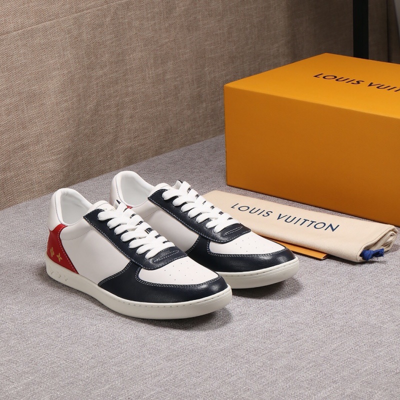 1A5HW5 LV Rivoli 運動鞋 小牛皮配Monogram帆布男鞋 LV板鞋 白色