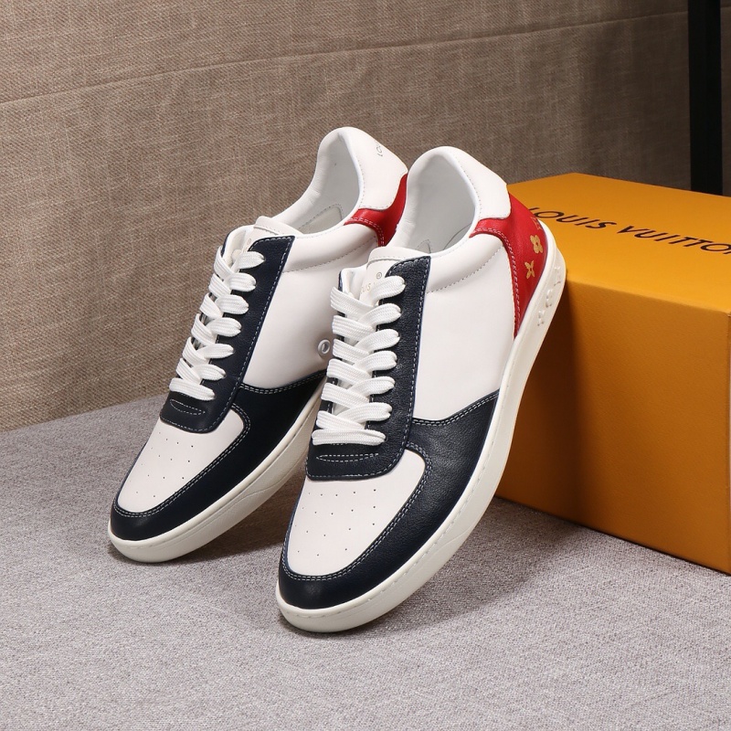 1A5HW5 LV Rivoli 運動鞋 小牛皮配Monogram帆布男鞋 LV板鞋 白色