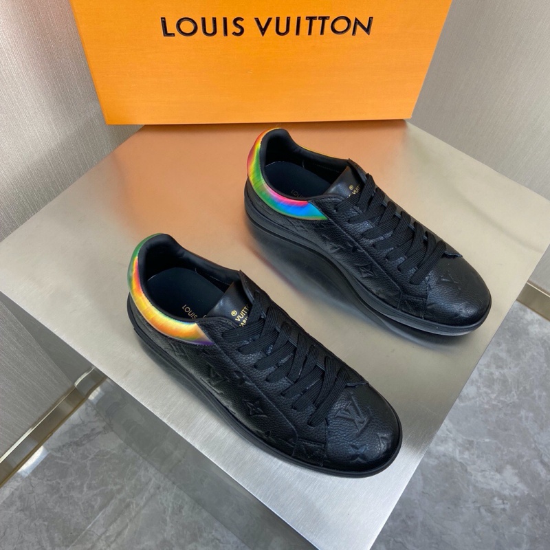 1A7S78 LV LUXEMBOURG 運動鞋 虹彩織物男鞋 LV板鞋 黑色