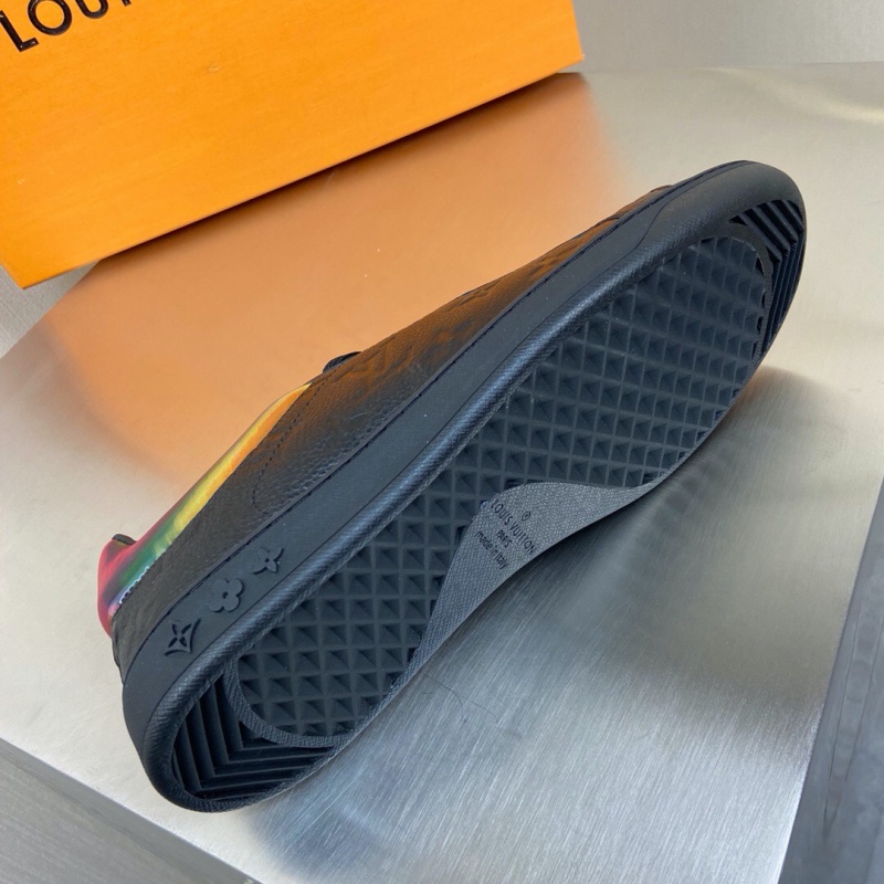 1A7S78 LV LUXEMBOURG 運動鞋 虹彩織物男鞋 LV板鞋 黑色