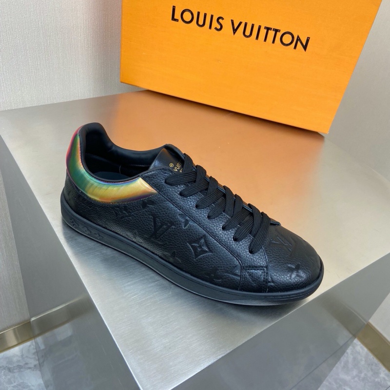 1A7S78 LV LUXEMBOURG 運動鞋 虹彩織物男鞋 LV板鞋 黑色