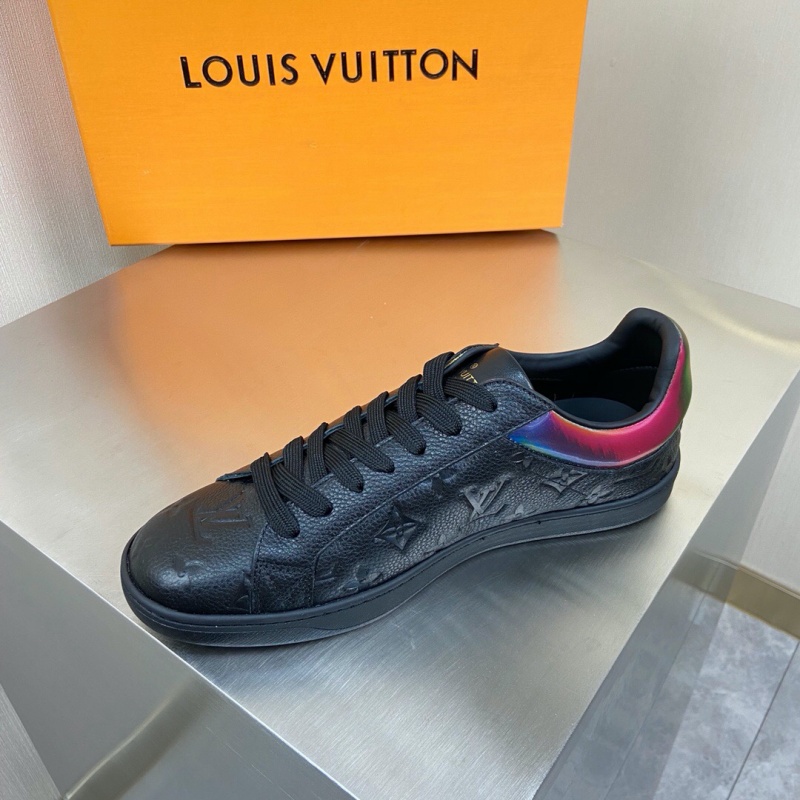 1A7S78 LV LUXEMBOURG 運動鞋 虹彩織物男鞋 LV板鞋 黑色