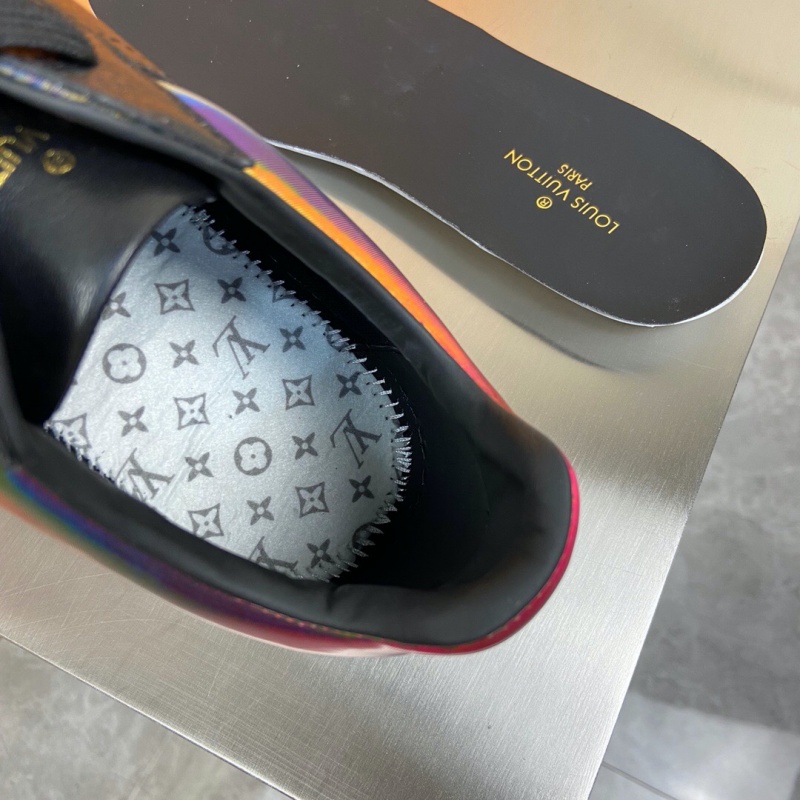 1A7S78 LV LUXEMBOURG 運動鞋 虹彩織物男鞋 LV板鞋 黑色