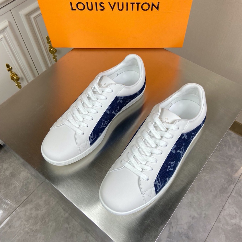 1A5S8T LV LUXEMBOURG 運動鞋 LV Monogram 刺繡織物男鞋 白色