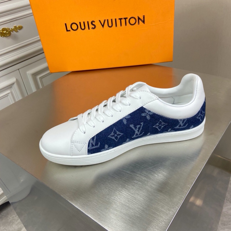 1A5S8T LV LUXEMBOURG 運動鞋 LV Monogram 刺繡織物男鞋 白色