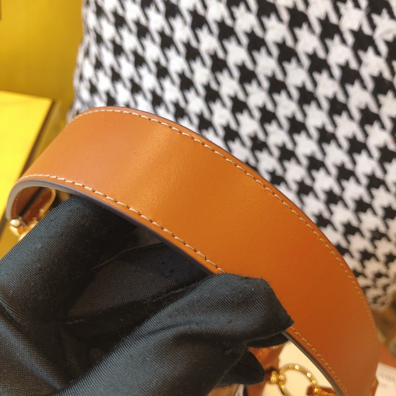 8BS010 Fendi 藍色牛仔布迷你手袋 Fendi女包 芬迪迷你水桶包 藍色