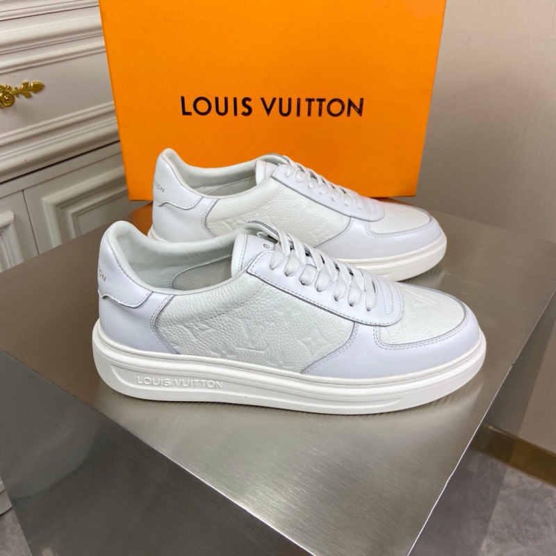 1A5UJ5 LV LUXEMBOURG 運動鞋 Monogram 壓紋粒面小牛皮男鞋 白色