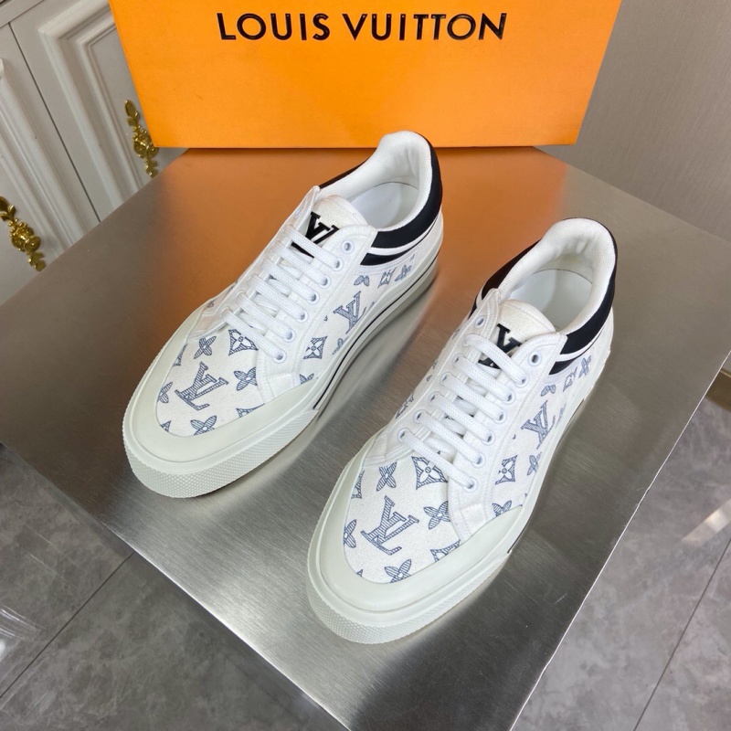 1A5UR4 LV TRAINER 運動鞋 Monogram 帆布男鞋 白色