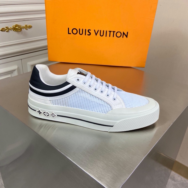 1A5UR4 LV TRAINER 運(yùn)動(dòng)鞋 Damier 針織面料男鞋 白色