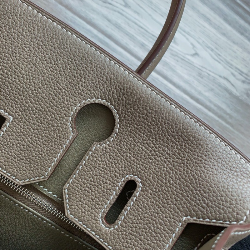 愛馬仕手提包 Hermes Birkin系列 鉑金包 純手工定制版 30cm TOGO皮 大象灰