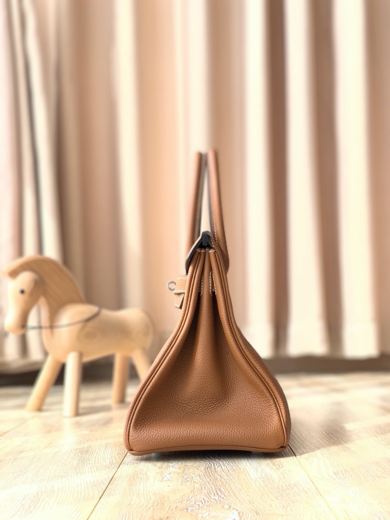 Hermes Birkin系列 愛馬仕鉑金包 純手工定制版 30cm TOGO皮 棕色銀扣
