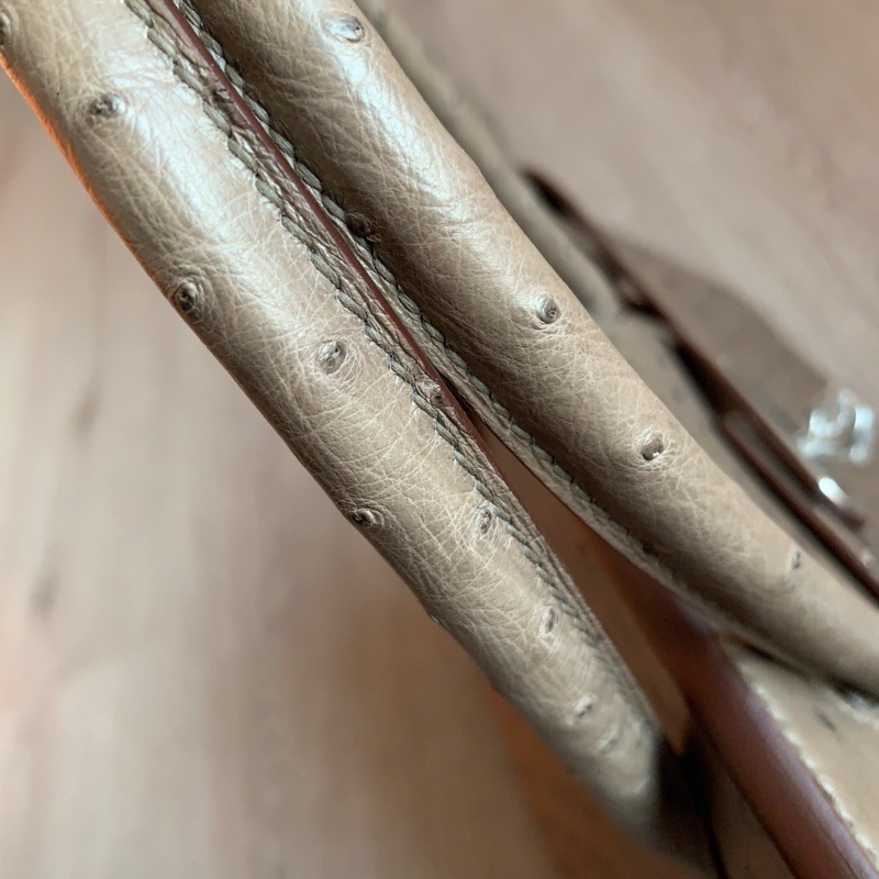 Hermes Birkin 30 愛馬仕鉑金包 純手工定制版 鴕鳥皮 大象灰