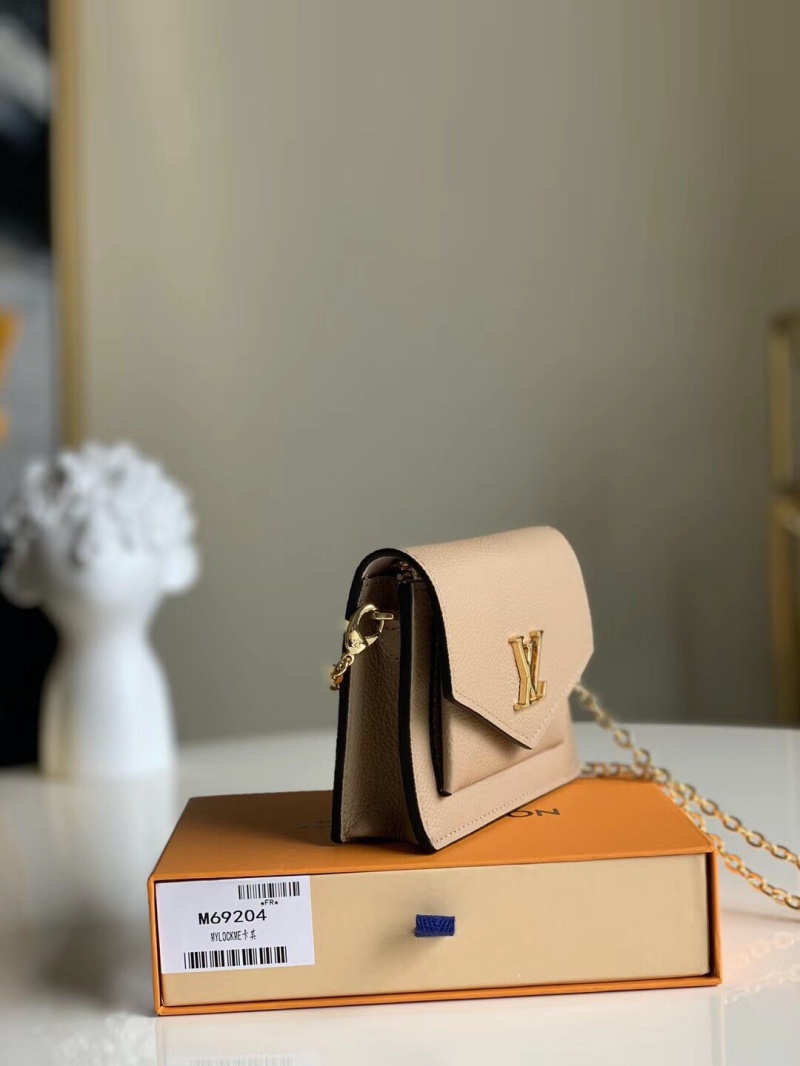 M69204 LV MYLOCKME 迷你鏈條包 LV單肩斜挎手拿包 灰褐色