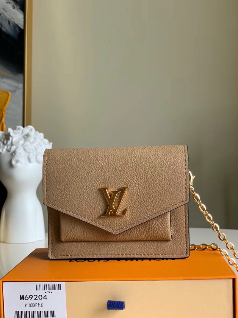 M69204 LV MYLOCKME 迷你鏈條包 LV單肩斜挎手拿包 灰褐色