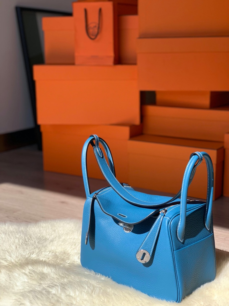 愛馬仕Hermes Lindy系列 純手工定制版 30cm TOGO皮 牛仔藍