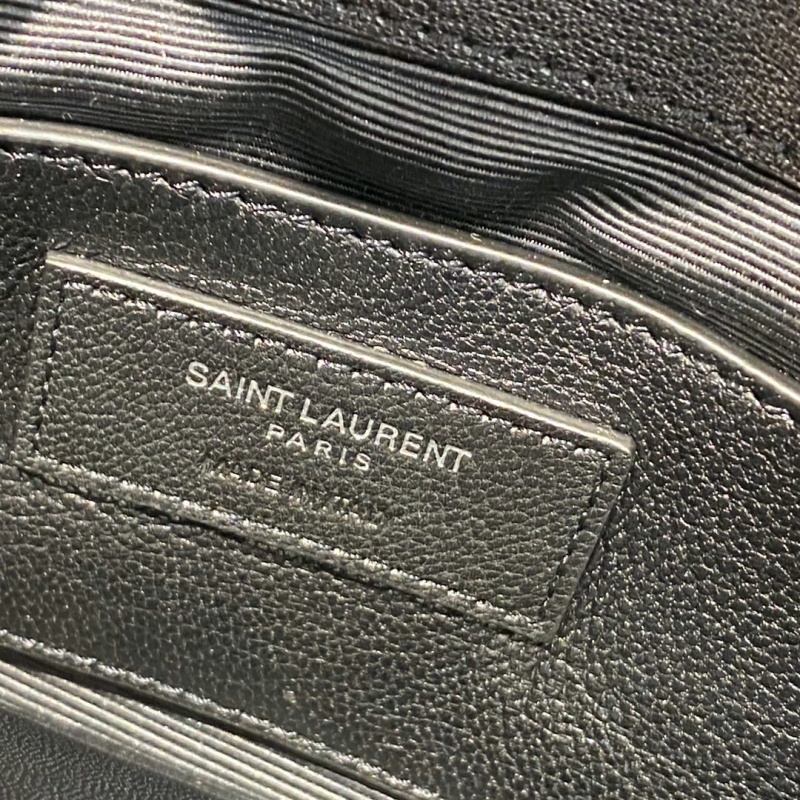 487213 YSL圣羅蘭經典中號monogram黑色小羊真皮鏈條包 黑色銀扣