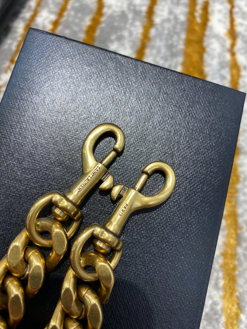 487213 YSL圣羅蘭經(jīng)典中號monogram黑色小羊真皮鏈條包 黑色金扣