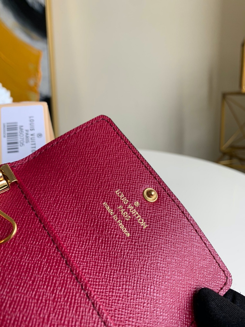 M61538 LV 6匙鑰匙包 Monogram帆布鑰匙扣 LV鑰匙包 紅色