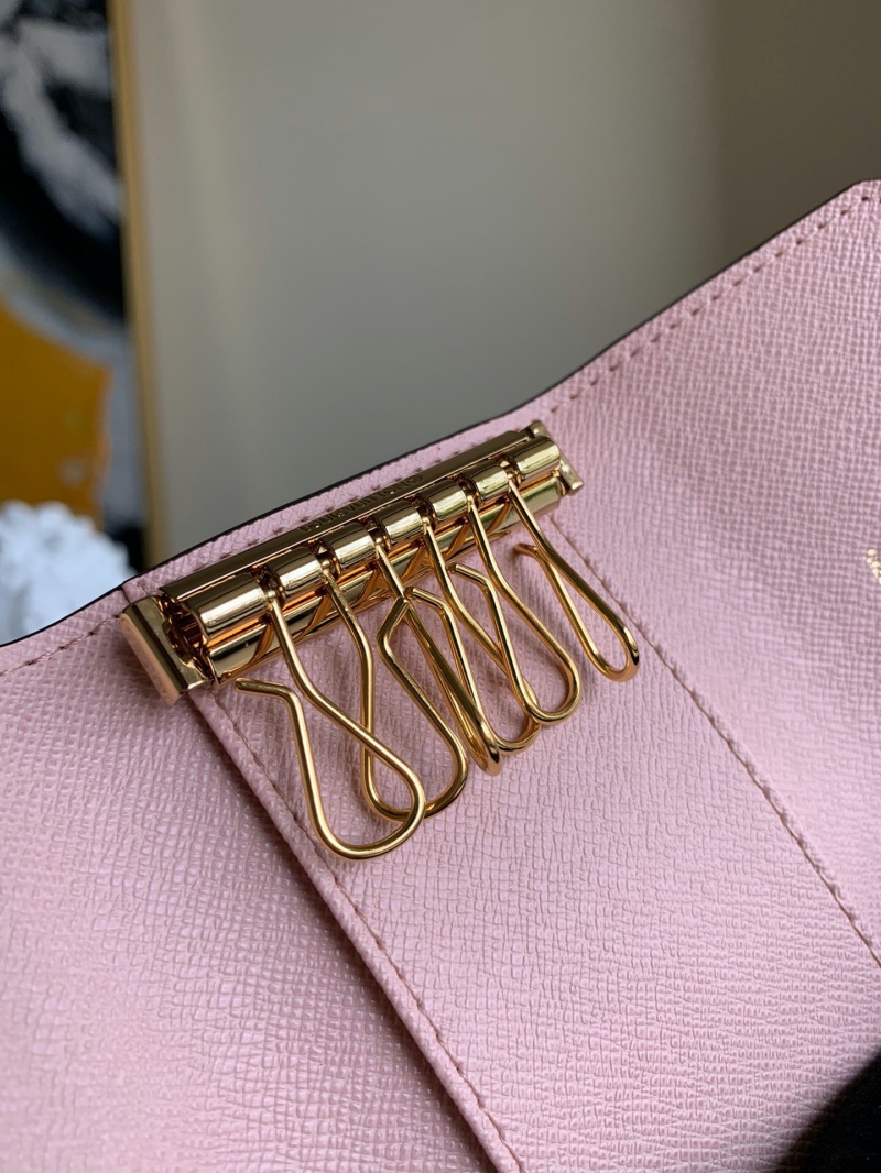 M61285 LV 6匙鑰匙包 Monogram帆布鑰匙扣 LV鑰匙包 粉色