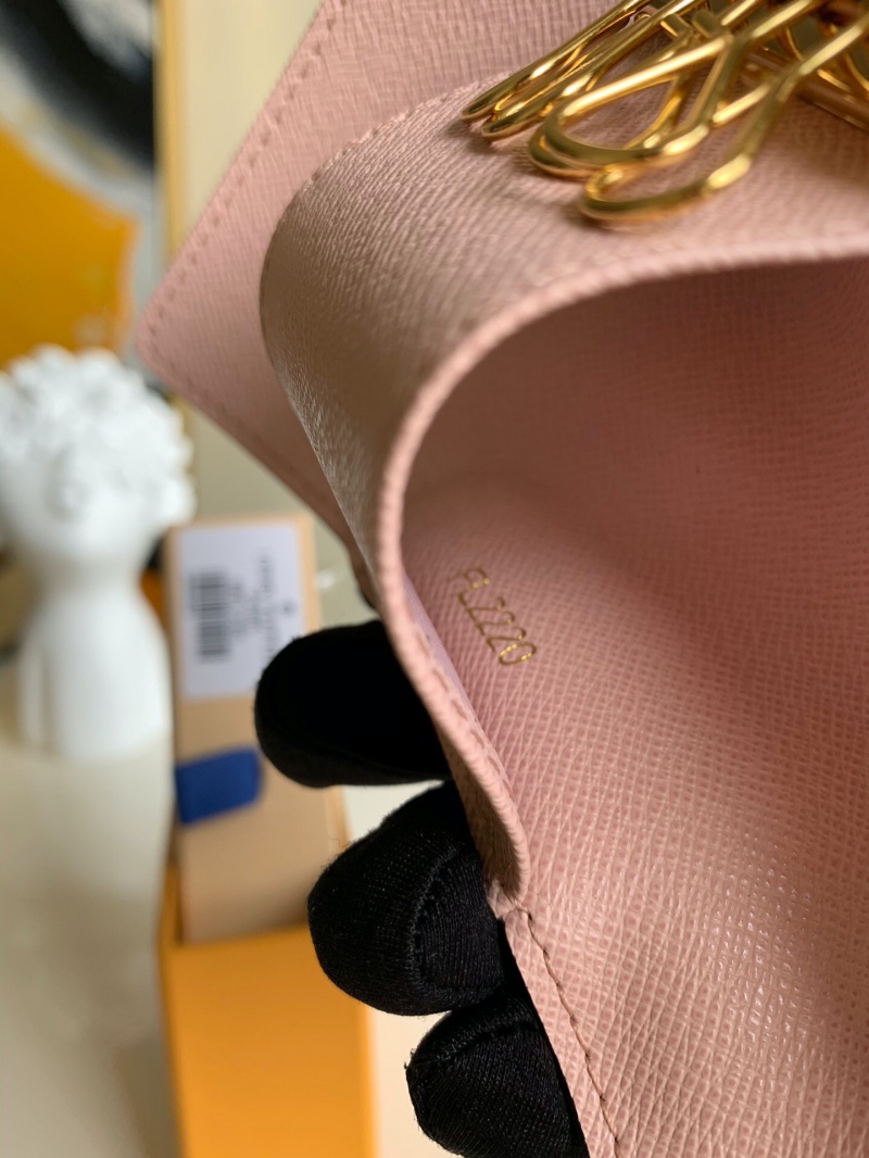 M61285 LV 6匙鑰匙包 Monogram帆布鑰匙扣 LV鑰匙包 粉色