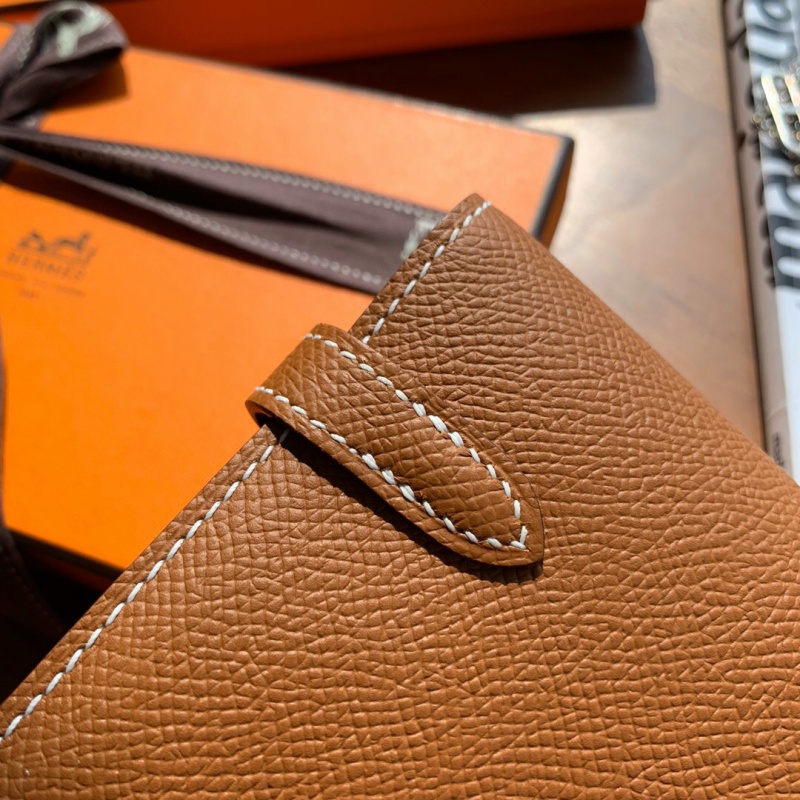 Hermes錢包 愛馬仕Kelly錢包 純手工頂級Epsom皮 棕色