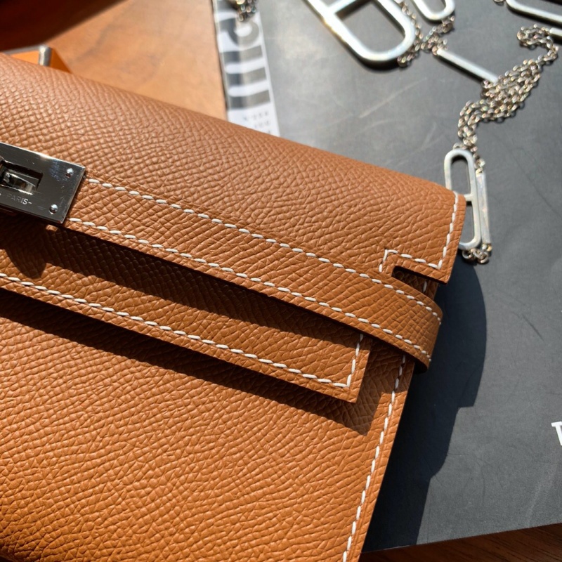 Hermes錢包 愛馬仕Kelly錢包 純手工頂級Epsom皮 棕色