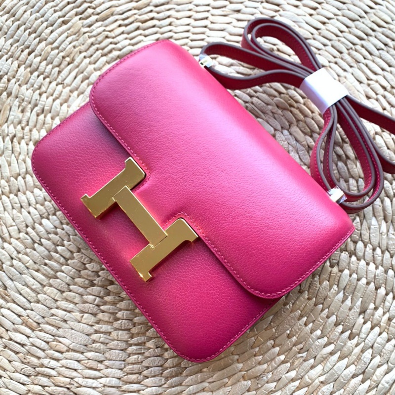 Hermes constance系列 愛馬仕康康包 純手工定制evervolor小牛皮 玫紅色