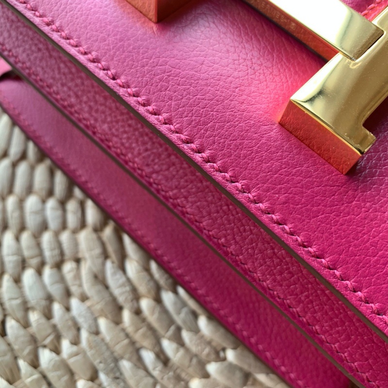 Hermes constance系列 愛馬仕康康包 純手工定制evervolor小牛皮 玫紅色