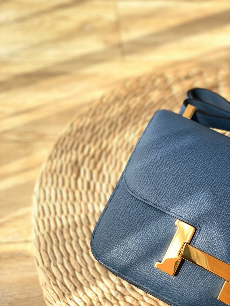 Hermes constance系列 愛馬仕康康包 純手工定制Epsom小牛皮 瑪瑙藍金扣