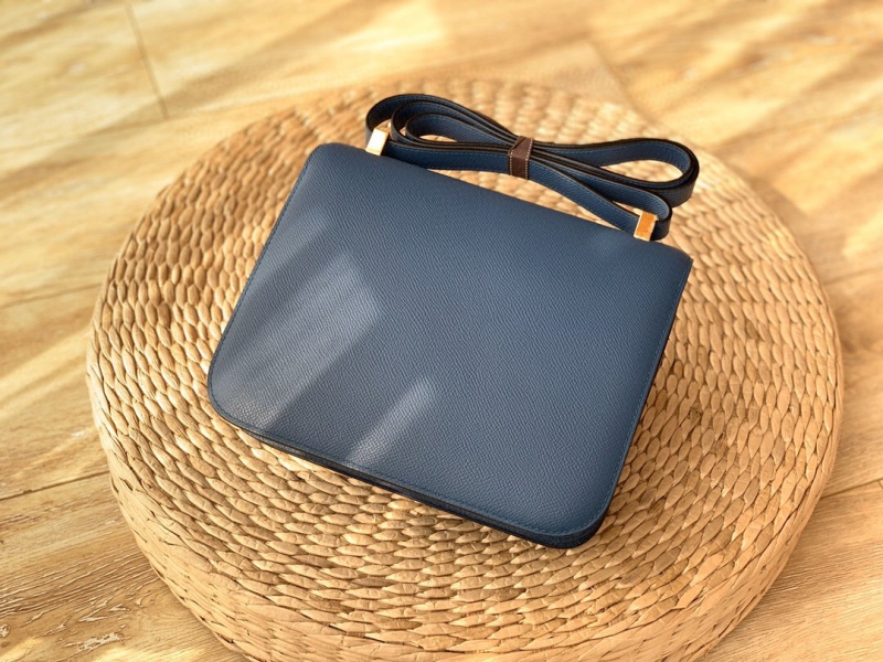 Hermes constance系列 愛馬仕康康包 純手工定制Epsom小牛皮 瑪瑙藍金扣