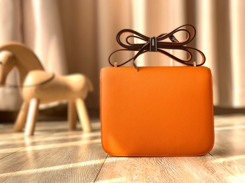 Hermes constance系列 愛馬仕康康包 純手工定制Epsom小牛皮 橙色