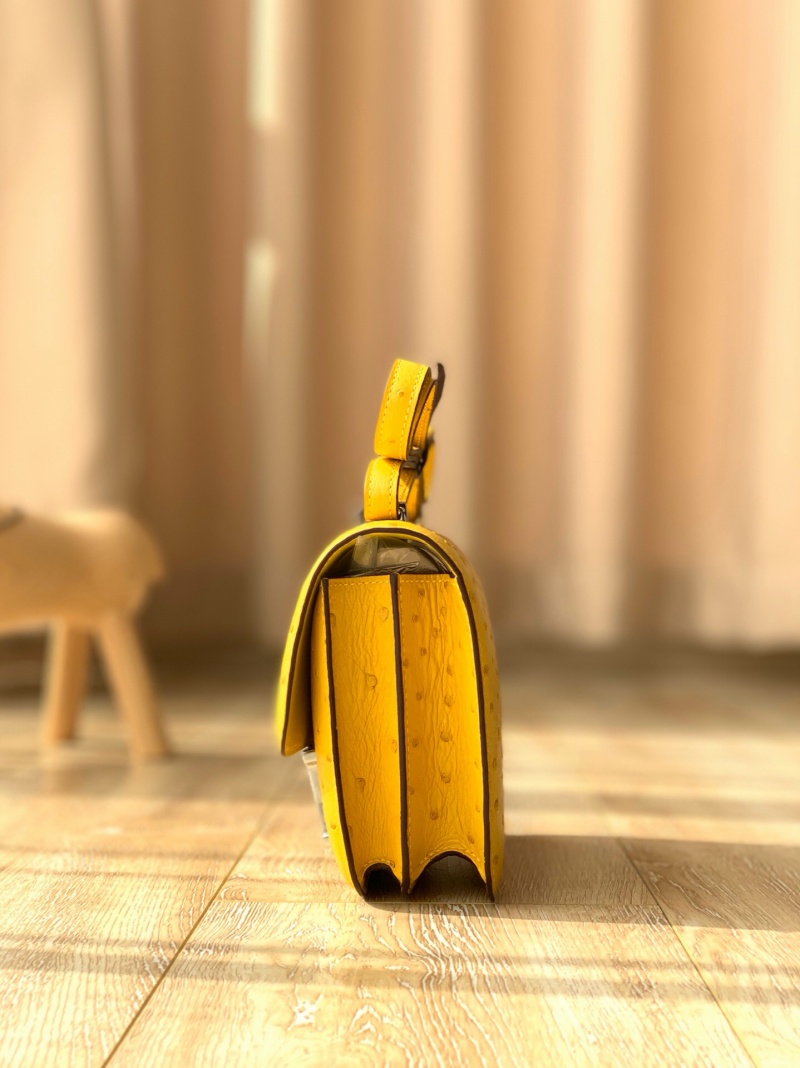 Hermes constance系列 愛馬仕康康包 純手工定制鴕鳥皮 太陽黃