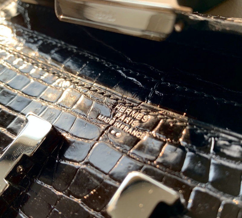 Hermes錢包 愛馬仕Constance大康錢包 純手工頂級美洲鱷魚皮 黑色